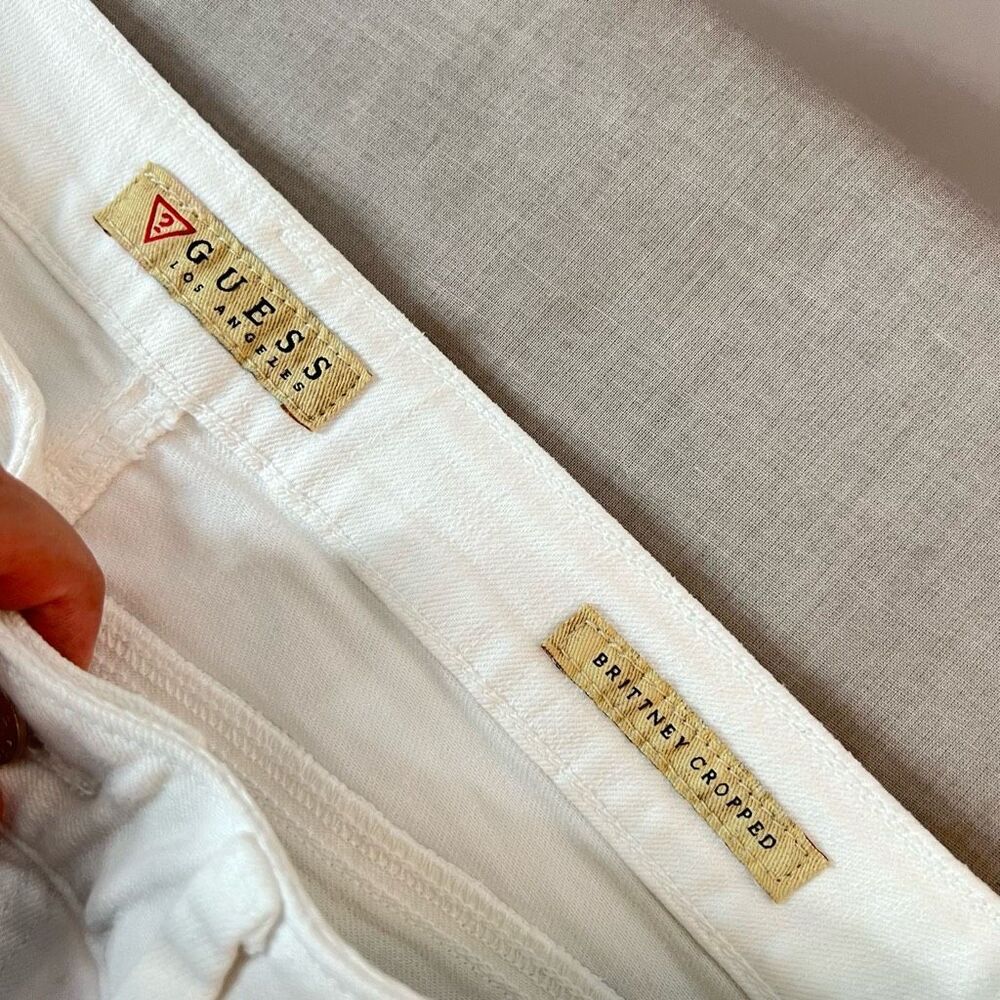 Guess Brittney White Skinny Cropped Ankle Zip Jeans Size 29 - Picture 10 of 14